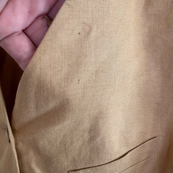 I.N.C. International concepts Linen Button-Down Vest Tan Size 14 Classic Fit - Picture 6 of 7